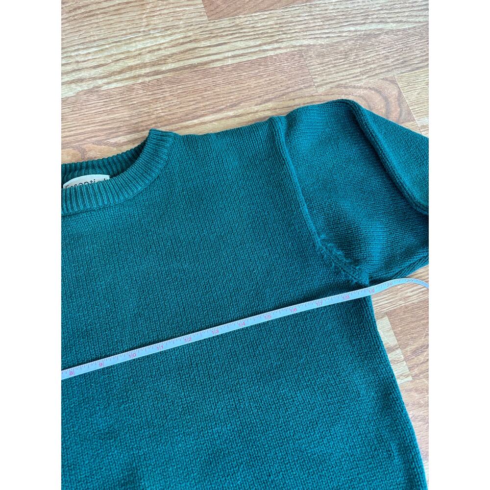 Vintage Hunter Green Sweater XS | Minimalist Crewneck Knit Normcore Grandpa Core - Picture 6 of 7